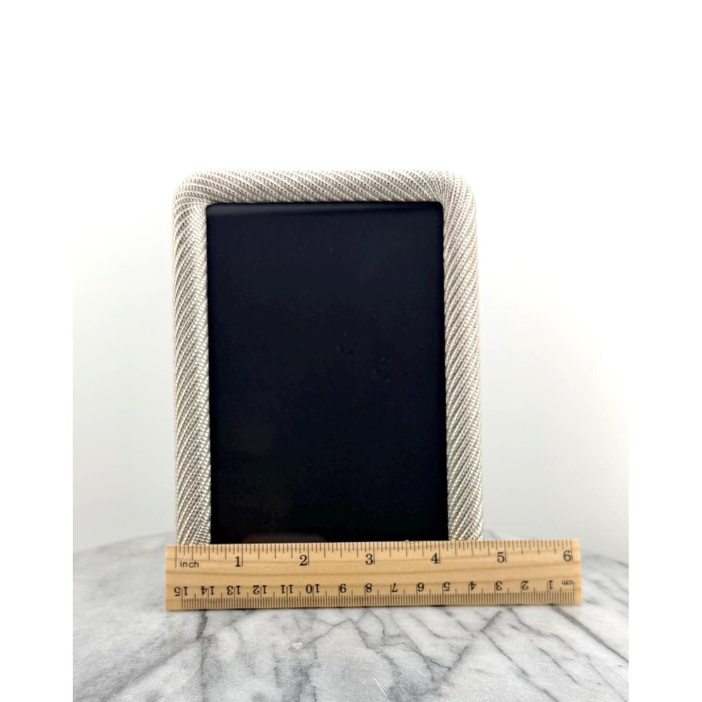 Vintage Silver Tone Rope Picture Frame Equestrian Nautical Preppy Home Office - Picture 6 of 12